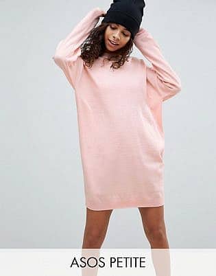 Asos Petite Knitted Oversized Crew Neck Dress
