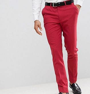 Asos Skinny Smart Pants In Strawberry Red