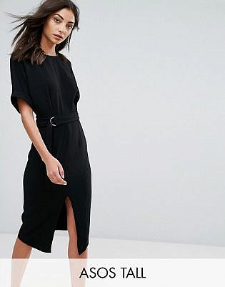 Asos Tall Smart Woven Midi Dress With D Ring