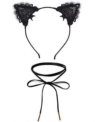 Dreamlily Lace Cat Ears Hair Band Fancy Dress Headpiece With Chorker Necklaces Set Md 02