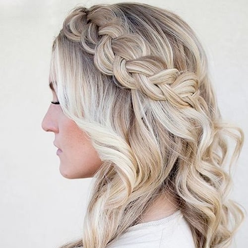 Headband Braid And Curls