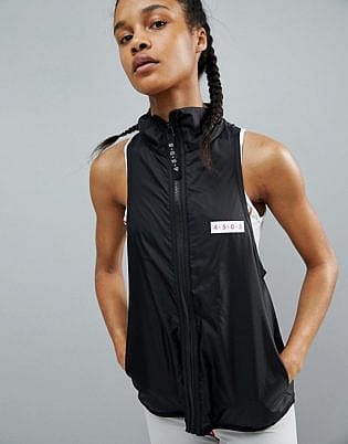 Asos 4505 Sleeveless Run Jacket With Back Zip Functional Detail