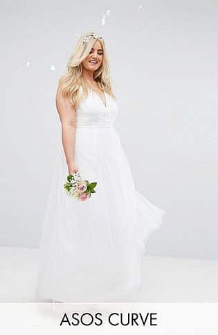 Asos Curve Bridal Tulle Maxi Prom Dress