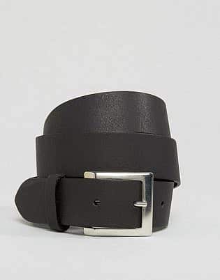 Asos Design Leather Silver Buckle Waist And Hip Belt