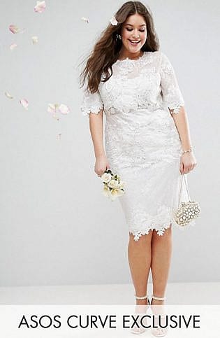 Asos Edition Curve Lace Embroidered Midi Wedding Dress
