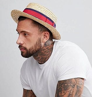 Asos Straw Boater In Natural With Band Detail