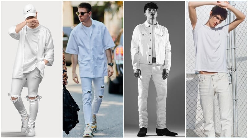 all white casual outfits mens