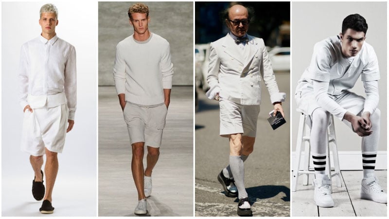 All White Outfits With Shorts