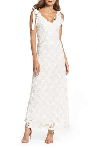 August Shoulder Tie Lace Maxi Dress