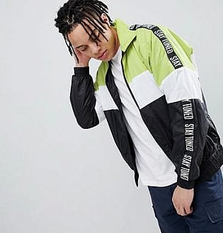 Bershka Colour Block Wind Breaker With Side Taping