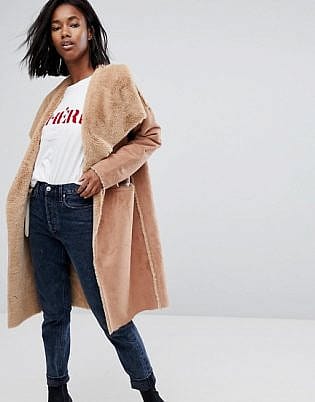 Boohoo Reversible Waterfall Coat
