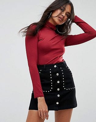 Boohoo Roll Neck Top