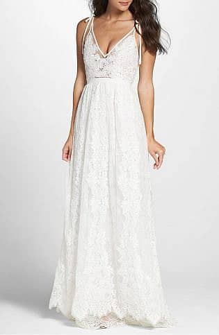 Charlie Tie Shoulder Lace Gown