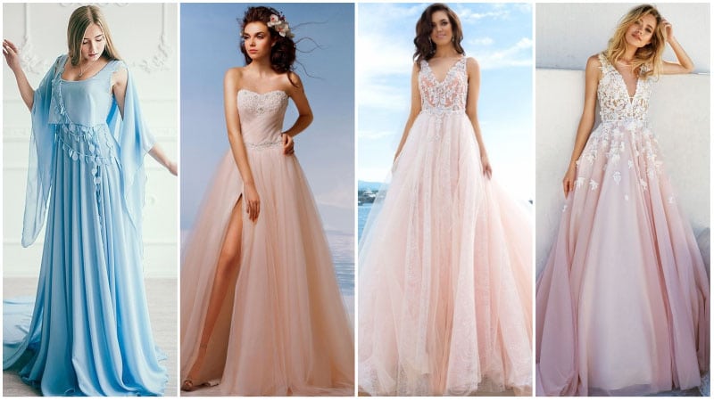 Coloured Beach Wedding Dresses