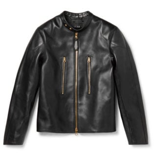 Duke Slim Fit Leather Biker Jacket