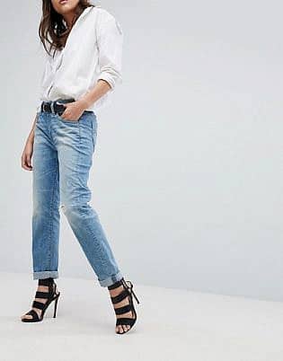 G Star Midge Saddle Boyfriend Jeans With Roll Hem