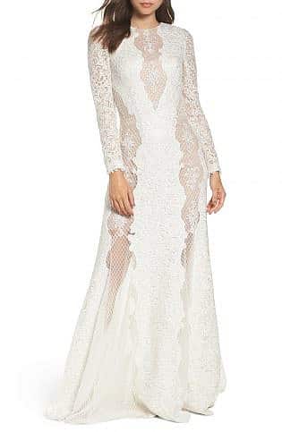 Lace & Mesh Trumpet Gown