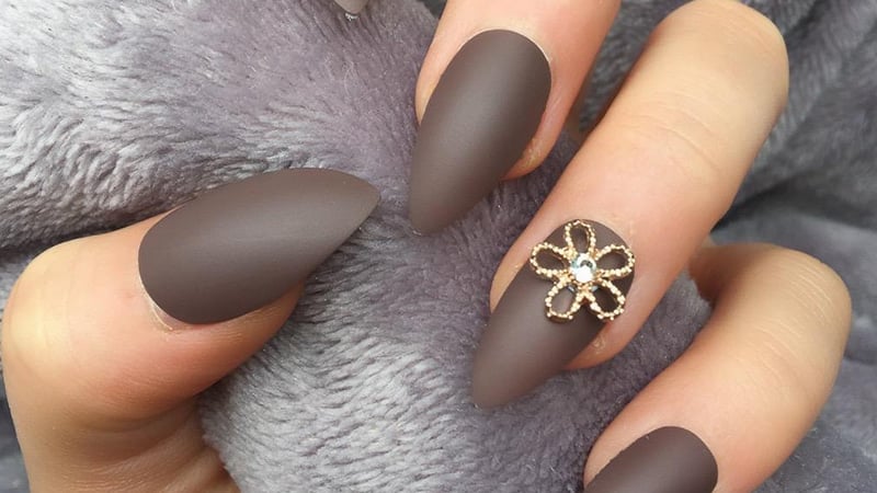 Matte Brown Nails