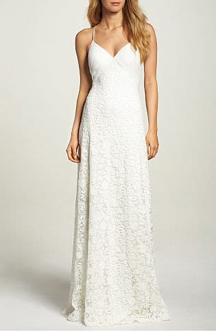Pleat Back Lace Gown