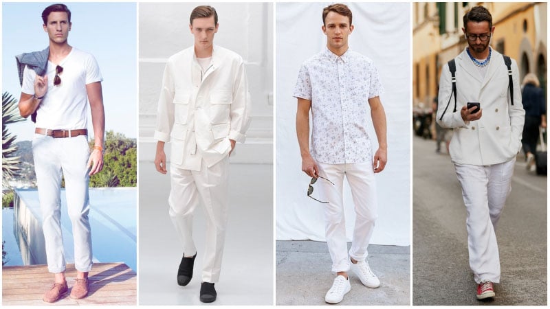 all white casual men's outfit