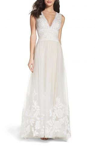 Tulle Lace A Line Gown