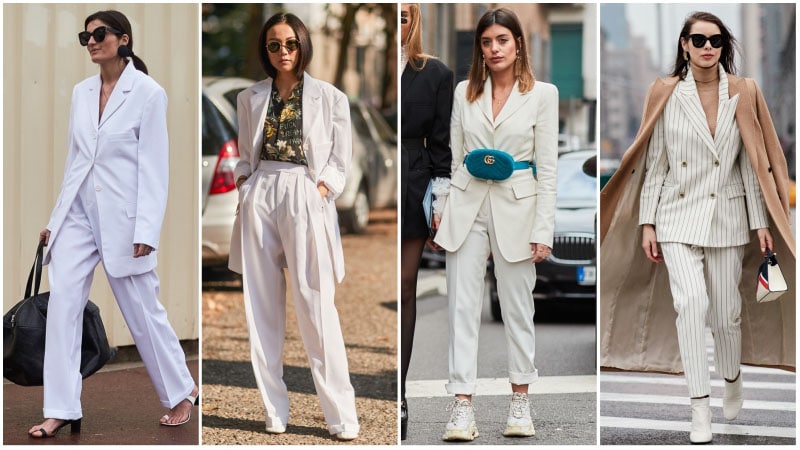 white pants set outfit