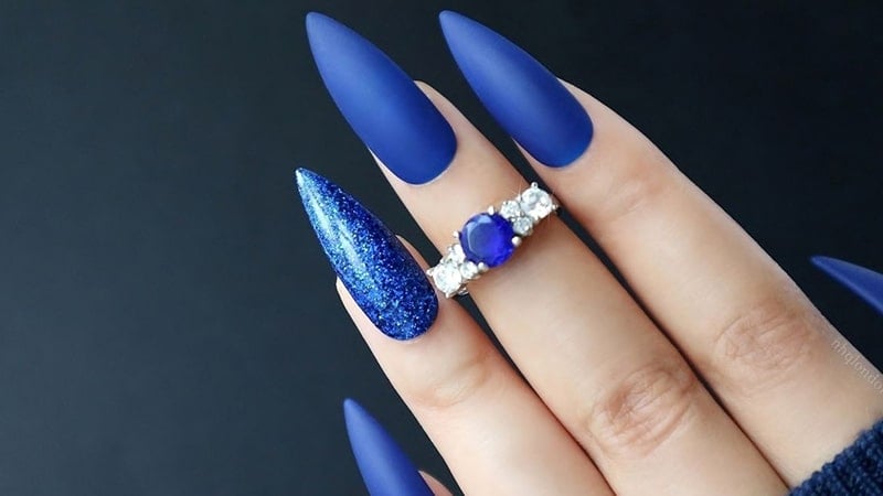 Matte Blue Nails