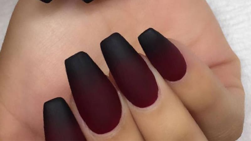 3. Nude and Black Matte Nails - wide 8