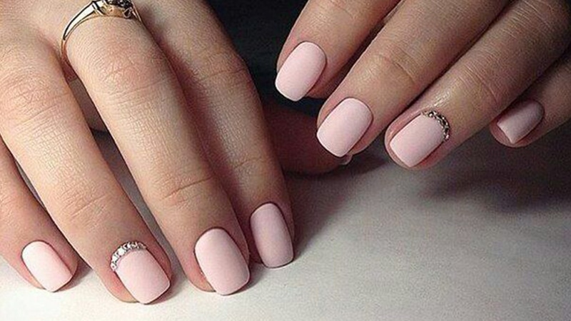 Matte Pink Nails