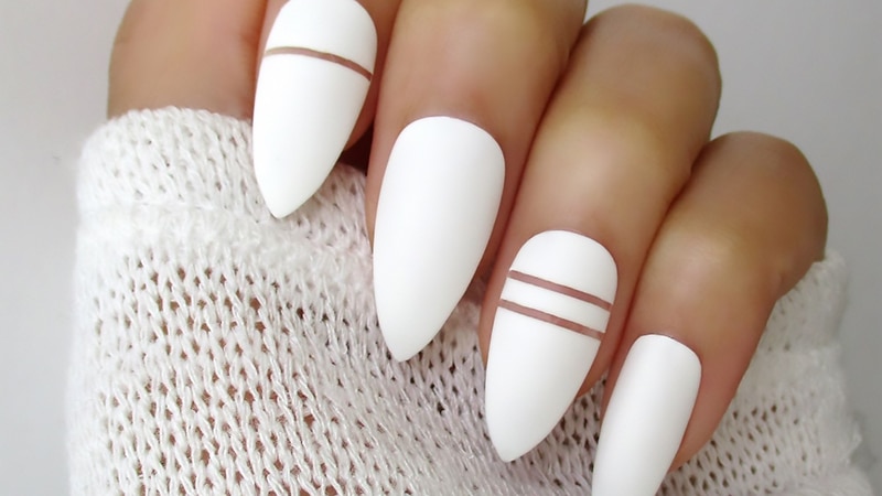 Get Glamorous with 24pcs Medium Almond Matte White color Extra Thick &  Washable False Nails for a Birthday party & Family gathering | SHEIN USA