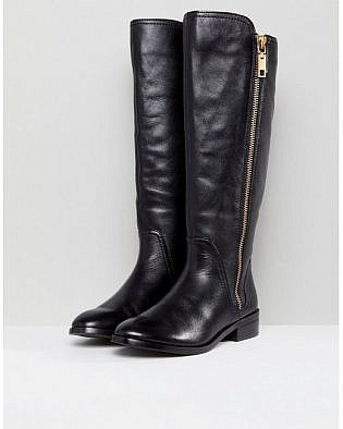 knee length black boots