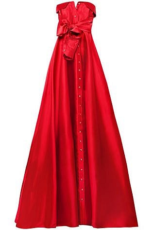 Alexis Mabille Bow Detailed Satin Twill Gown