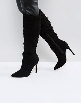 long black boots with heel