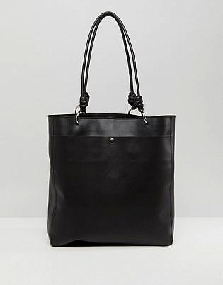 Asos Leather Knot Handle Shopper