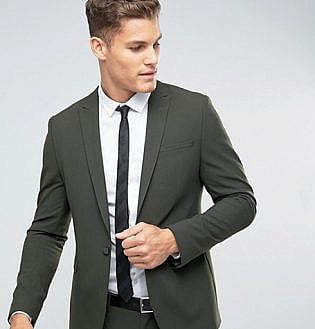 Asos Skinny Suit Jacket In Khaki