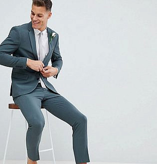 Burton Menswear Muscle Fit Suit In Khaki