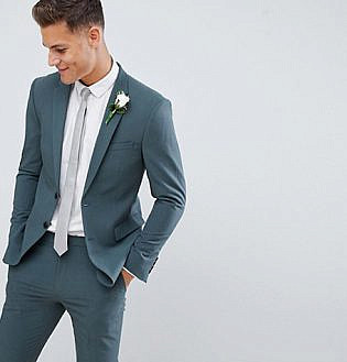 Burton Menswear Muscle Fit Suit Jacket In Khaki