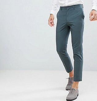 Burton Menswear Muscle Fit Suit Pants In Khaki
