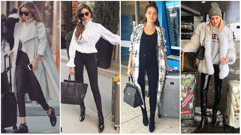 celebrities travel outfits