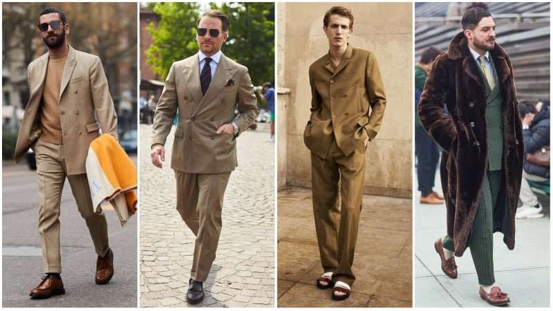 shoes to wear with khaki suit