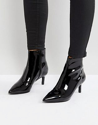 Faith Patent Ankle Boot In Black