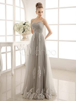 simple silver wedding dresses