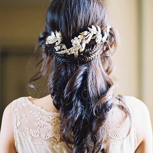 Half Up Half Down Bridesmaid Hairstyles With Accessories