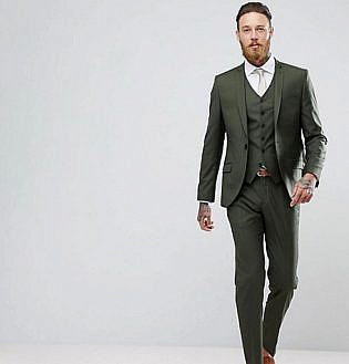 Heart & Dagger Skinny Fit Suit In Khaki