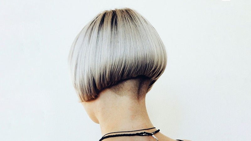 Inverted Bob With Shaved Nape Hairstyle