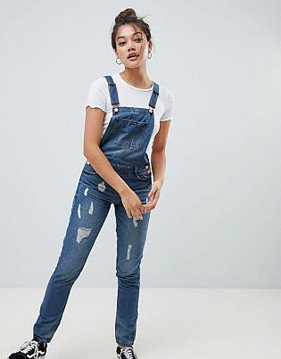 Jdy Mace Ripped Denim Dungaree's