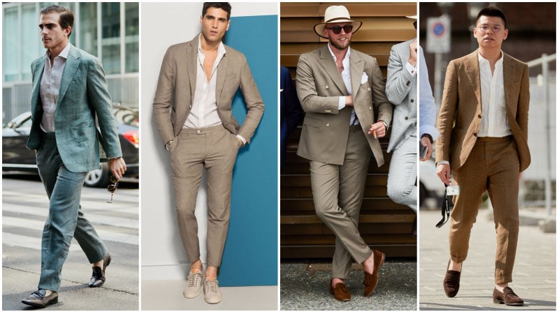 shoes to wear with khaki suit