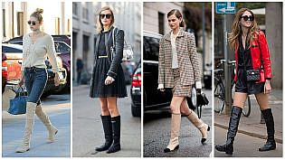 what to wear with knee high flat boots
