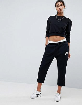 Nike Rally Ankle Joggers In Black