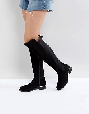 Park Lane Elastic Back Flat Over Knee Boot